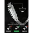 thumbnail image 4 of Fasgear USB C Cable 4.9ft - USB A to Type C 3.2 Gen 2 Cord Braided 10Gbps Android Auto Type C Data Cable 3A Fast Charge Compatible for USB-C Portable SSD Galaxy S23 PS5 Controller Switch (1.5m, Grey), 4 of 7
