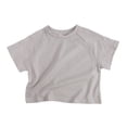 thumbnail image 3 of Toddler Baby Boys Girls Short Sleeve T-Shirt Summer Crewneck Solid Color Crewneck Baby Casual Pure Cotton T-Shirt 1 Piece Set for 9M-6T, 3 of 5