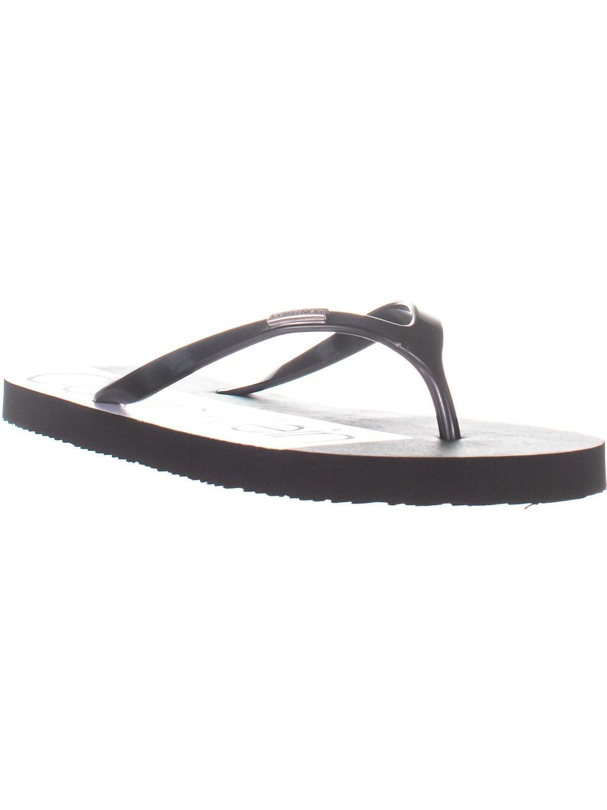 Womens Calvin Klein Sonic Flip-Flop Sandals, Black - Walmart.com