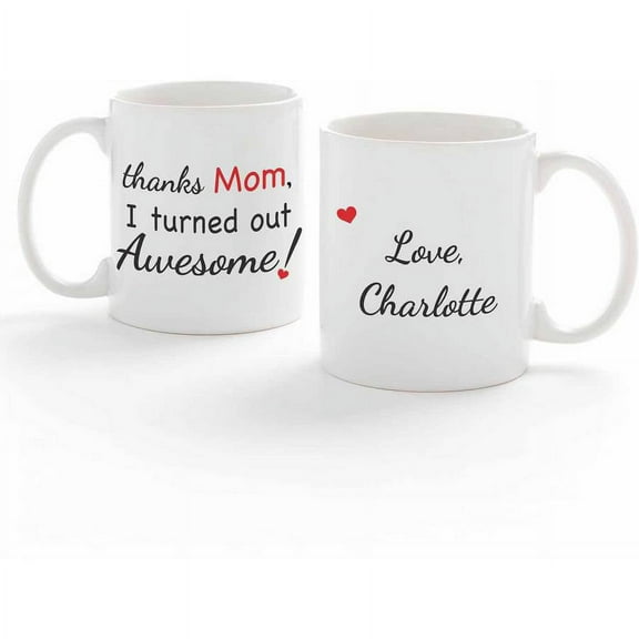 Thanks Mom Personalized Coffee Mug