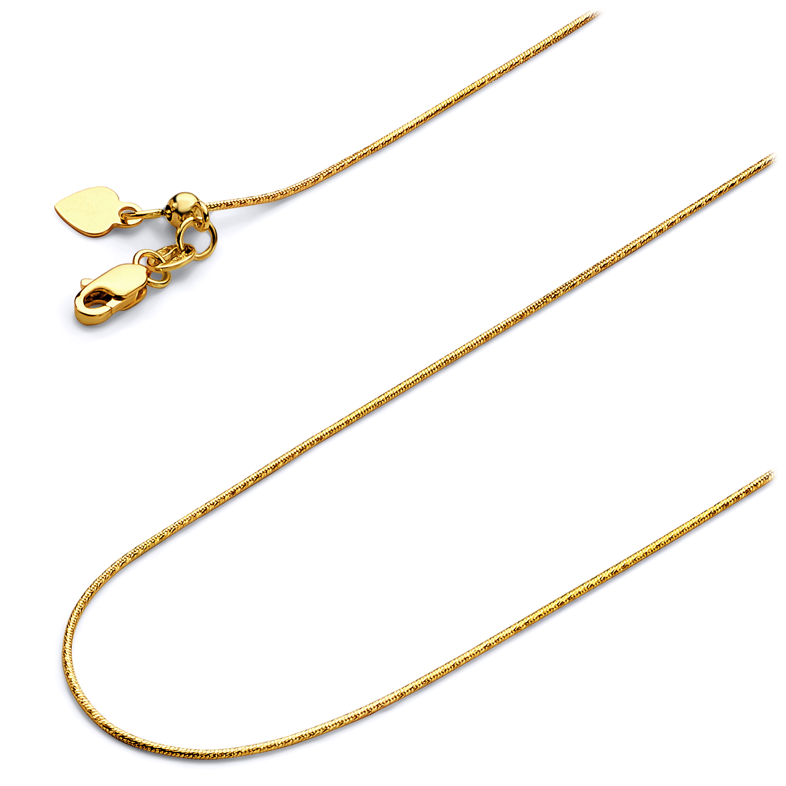 Wellingsale - Wellingsale 14k Yellow Gold Polished Solid 0.9mm Snake