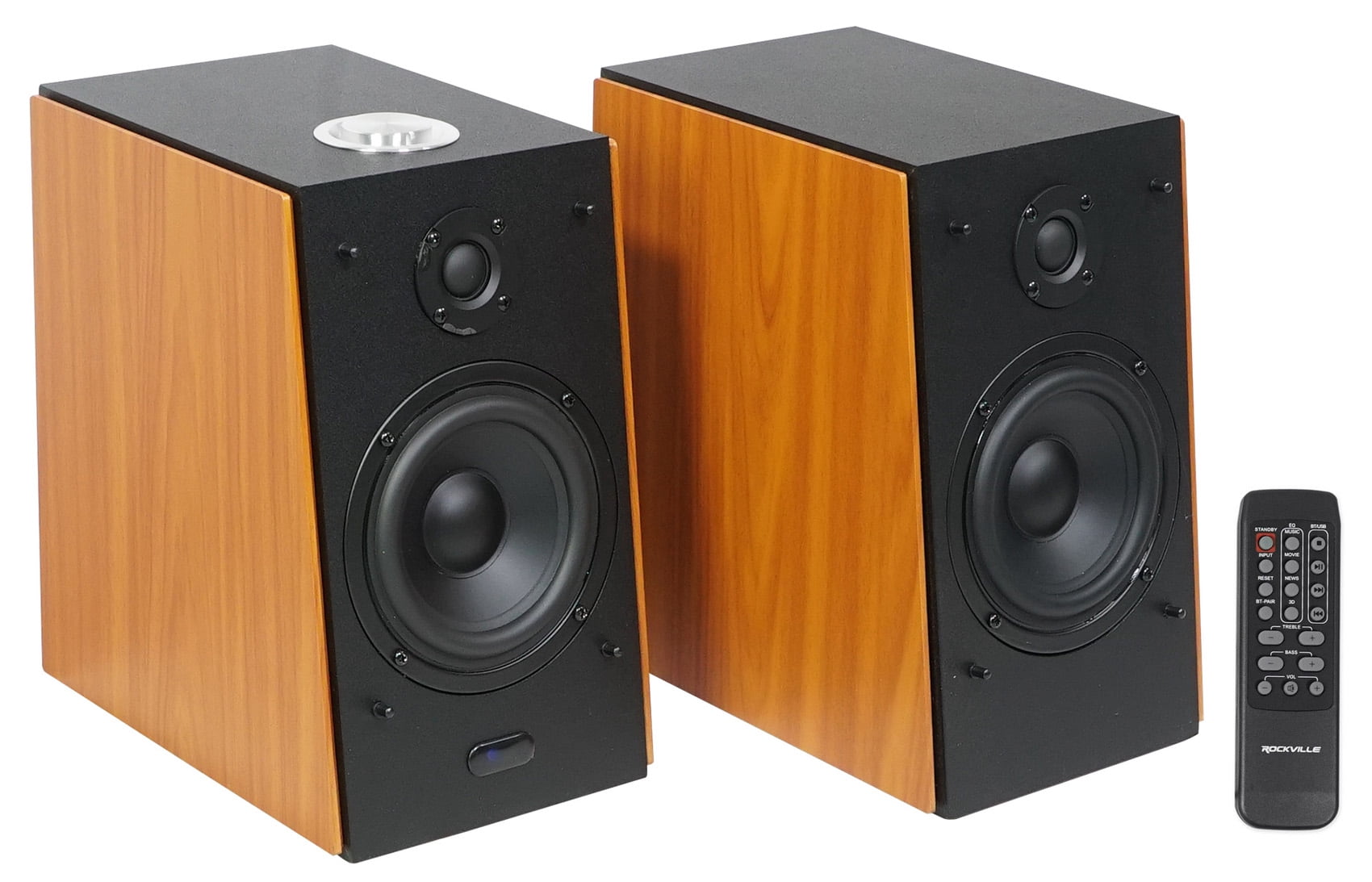 (2) Rockville HD5 5" Powered Bookshelf Speakers Bluetooth Monitors w/37" Stands