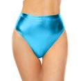 thumbnail image 2 of Women's High Waisted Metallic Booty Shorts,Rave Dancing Hot Pants,Clubwear with Elastic Waist for Summer Parties, 2 of 6