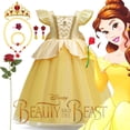 thumbnail image 2 of Vestido de princesa Bella, Rapunzel, Cenicienta para niñas, disfraz de Cosplay para niños, La Bella y la Bestia, traje de fiesta de carnaval, cumpleaños y Navidad para niños, 2 of 5