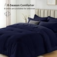 thumbnail image 5 of Dhole 7-Piece Bed Sheet Set - Queen Size Comforter, Pillowcases & Sheet Collection for Cozy Bedding Comfort Navy, 5 of 14