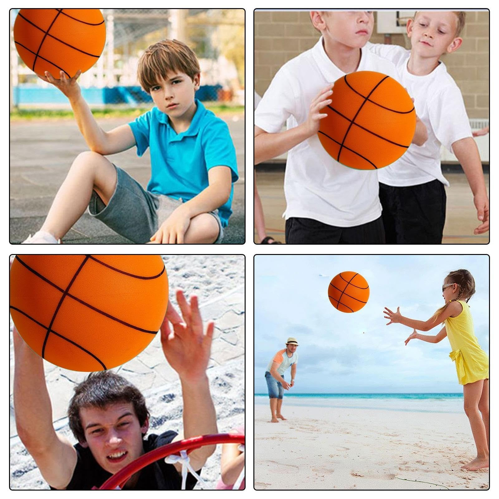 Silent Basketball, MODANU Foam Basketball Indoor Training Ball, Uncoated High-Density Foam Ball Low Noise Basketball Training for Various Indoor Activities (Orange, 9.45inch)