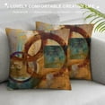 thumbnail image 3 of Qinduosi Brown Decorative Throw Pillow Covers Set of  Teal Pillow Cover Modern Geometry Abstract Art Decorative Pillows for Living Room Bedroom Sofa Couch Outdoor Pillow Covers, 3 of 5