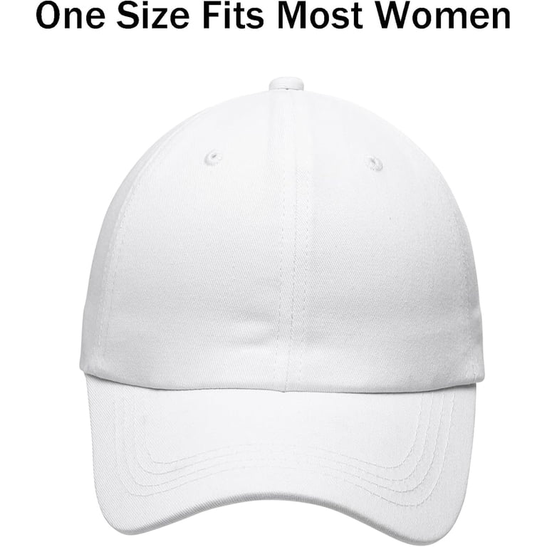 4 Pack Backless Ponytail Baseball Caps For Women - Adjustable Sun Visor Hats For High Messy Buns | Black, Burgundy, Blue, Orange