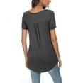 thumbnail image 4 of PPYOUNG Women's Summer Casual Short Sleeve Tunic Tops Fit Pleated Blouse Shirts, 4 of 5