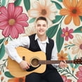 thumbnail image 4 of Floral Colorful Flower Backdrop Background for Photography Photo Booth Backdrop for Photoshoot Background Screen Video Recording Parties Curtain, 4 of 5