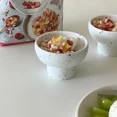 thumbnail image 2 of 4 Inch Retro Ceramic Bowl Cute Rice Bowl Noodles Container Cereal Soup Dessert Snack Bowl Kitchen Tableware Microwave Safe White Dot 4.25 inch, 2 of 6