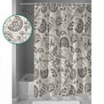 thumbnail image 4 of Grey Paisley Waterproof Fabric Shower Curtain, Boho Flower Botanical Leaf Branch Shower Curtain for Bathroom Curtains Bathtubs Hotel Washable Shower Curtains with 12 Hooks Small 36x78in, 4 of 6