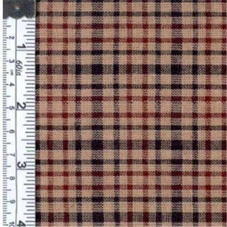 Textile Creations OG-31 Old Glory Fabric, Plaid Black,Wine And Natural, 15 yd.