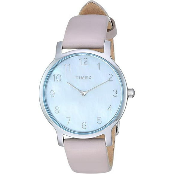 Timex TW2T35900 Metropolitan Leather Ladies Watch, Stainless Steel