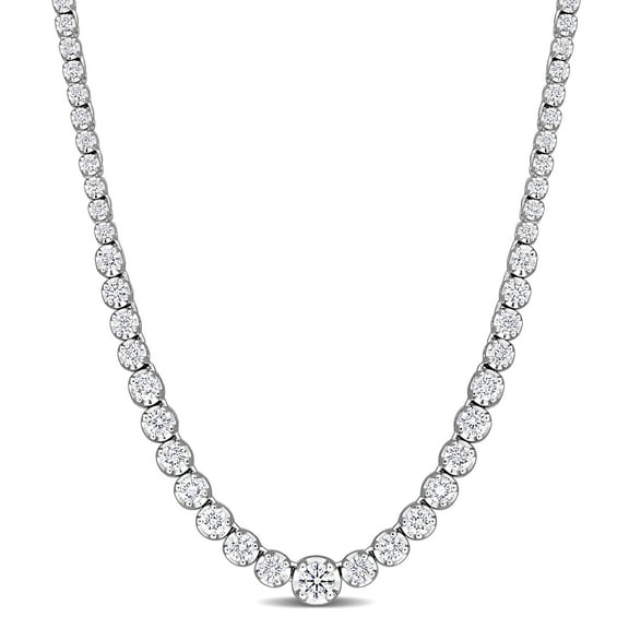 Created Forever Women's 2ct TW Lab Grown Diamond 14k White Gold Tennis Necklace - 33.5in