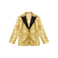 thumbnail image 2 of Aislor Kids Boys Shiny Sequins Suit Jacket Coat Blazer Formal Tuxedo for Wedding Pageant Birthday Party 6-16 Gold 10, 2 of 7