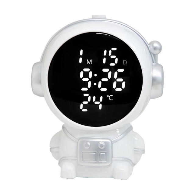 Pisexur Electronics - Reloj despertador electrónico con diseño de astronauta para hombres, con modo nocturno ajustable y monitoreo de temperatura interior real para mayor comodidad y electrónica para