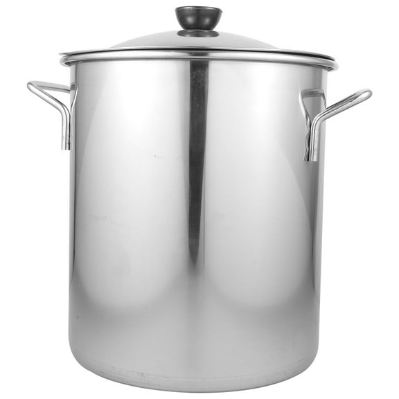 Clispeed Round Stainless Steel Stockpot with Lid for Hospitals 1Set