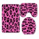 thumbnail image 1 of ABPHQTO Patrón de textura de leopardo rosa Juego de alfombras de baño de 3 piezas Alfombra de baño Alfombra de contorno y cubierta de tapa de inodoro, 1 of 2