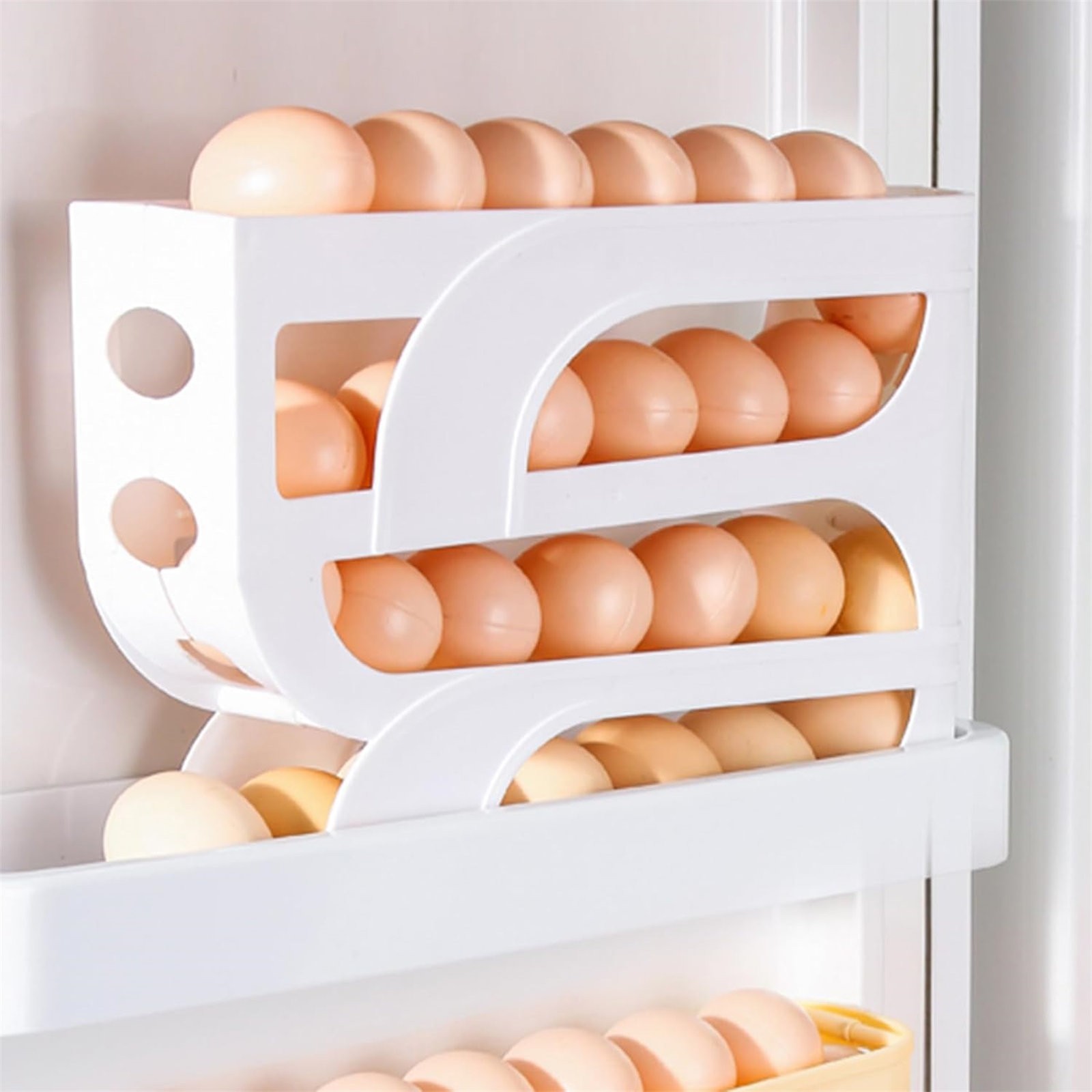 Range-œufs Pour Réfrigérateur - Capacité 30 œufs, Distributeur Automatique, Empilable, Gain De Place