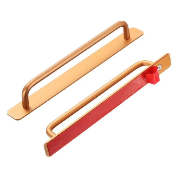 Uxcell 2pcs Adhesive Cabinet Handle 9.6" Drawer Handles Pulls for Closet Door, Gold Tone