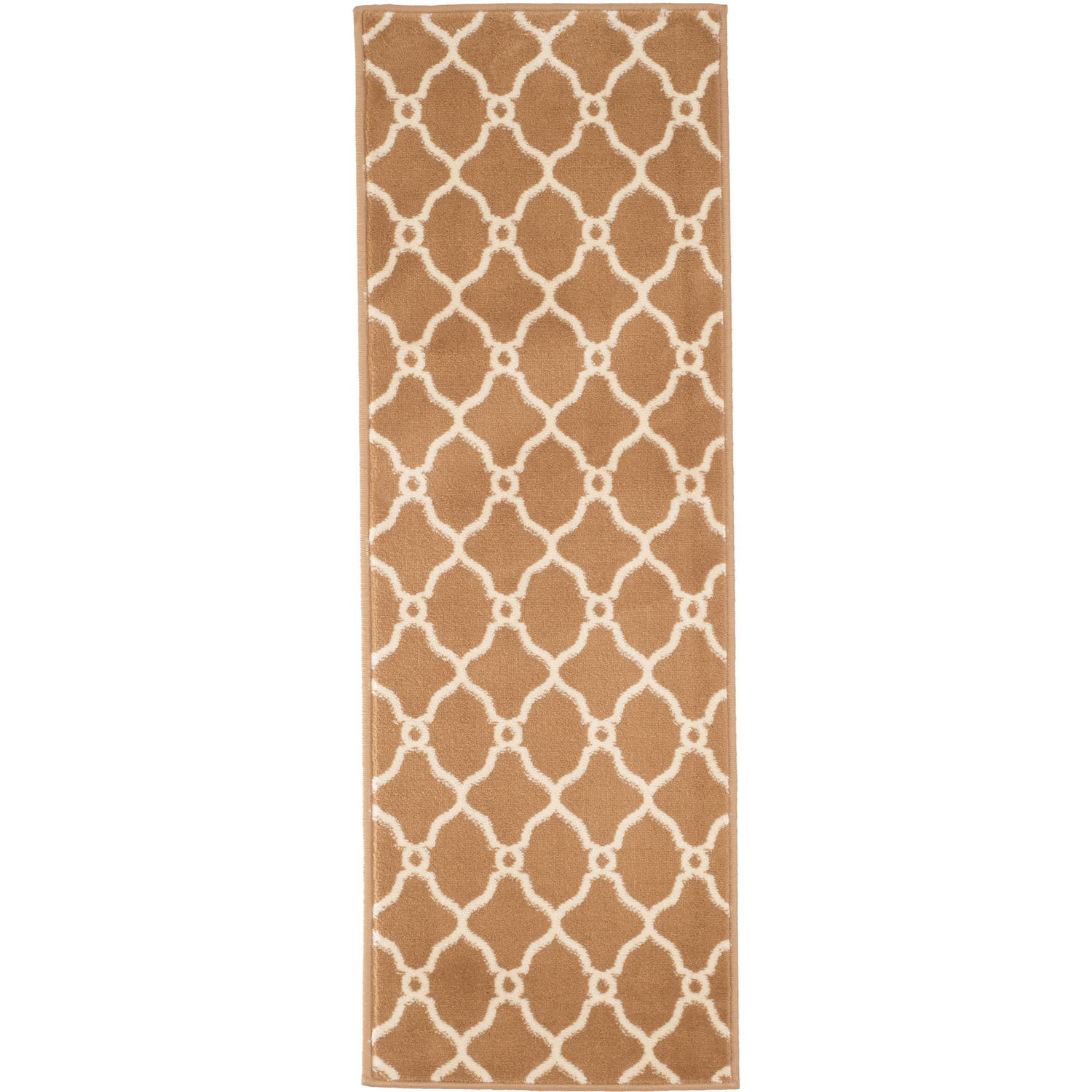 Somerset Home Lattice Area Rug, Dark Beige and Ivory, 1'8" x 5