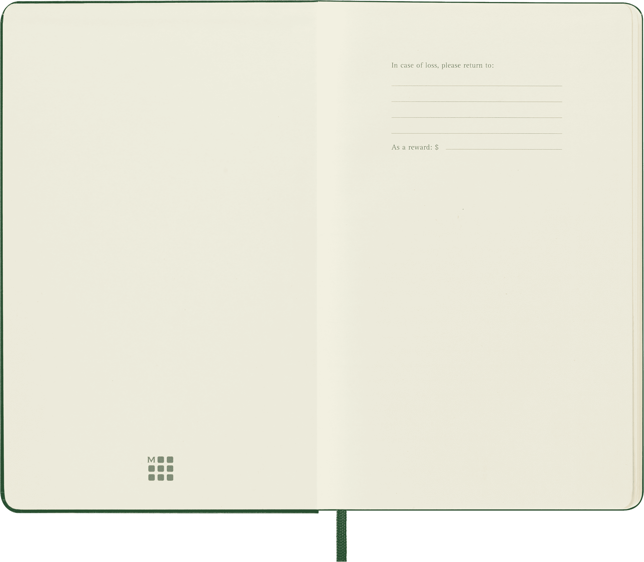 Moleskine Classic Notebook, Hard Cover, Large (5" x 8.25"), Plain, Myrtle Green