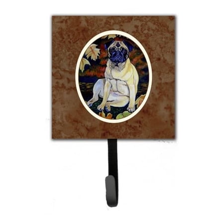 Fawn Pug in Fall Leaves Leash or Key Holder