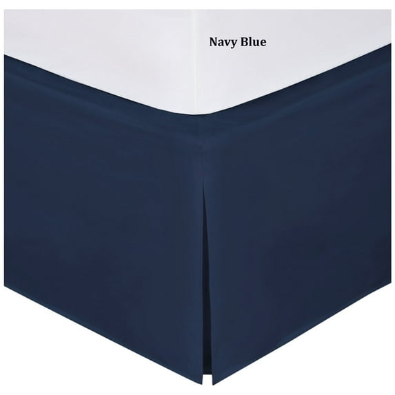 Fancy Collection 14” Inch Drop Tailored Pleated Bed Skirt California King Size Solid Navy Blue New