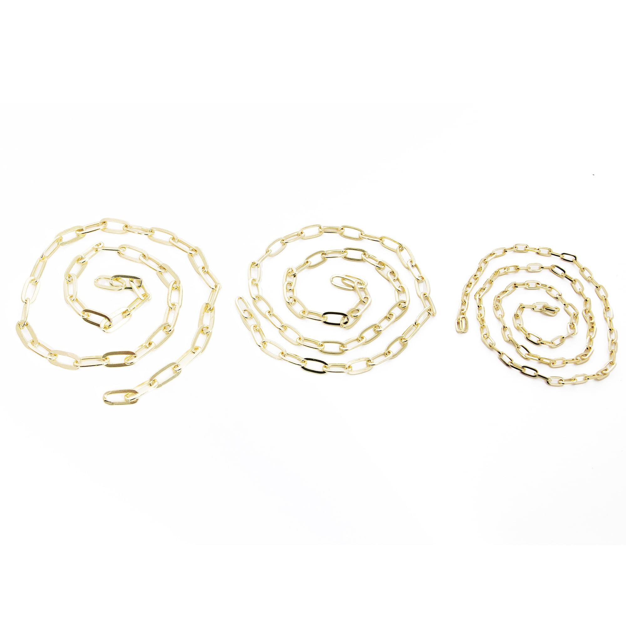 Cousin DIY 18 in Dainty Oval Chain with 3 in Extenders, 3 Sizes, Gold Finish Metal, Adult