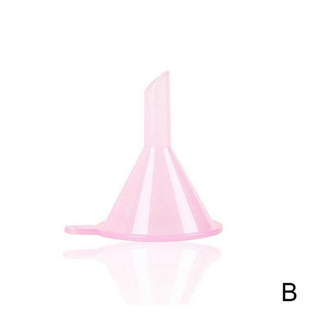 Mini embudo de plástico (39 mm x 31 mm x 6 mm), ideal para laboratorio y transferencia de aceites esenciales. Apto para botellas de cuello estrecho.