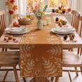 thumbnail image 2 of Smile Orange Floral Fall Table Runner, Seasonal Autumn Kitchen Dining Table Decoration for Home Party Decor 13x72 Inch, 2 of 9