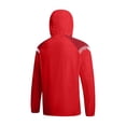 thumbnail image 4 of Mens Color Block Hooded Jacket Windbreaker, Lightweight Windproof Water Resistant Jacket Full Zip Long Sleeve Soccer Training Outdoor Sports Coat Size 3XL Red, 4 of 9