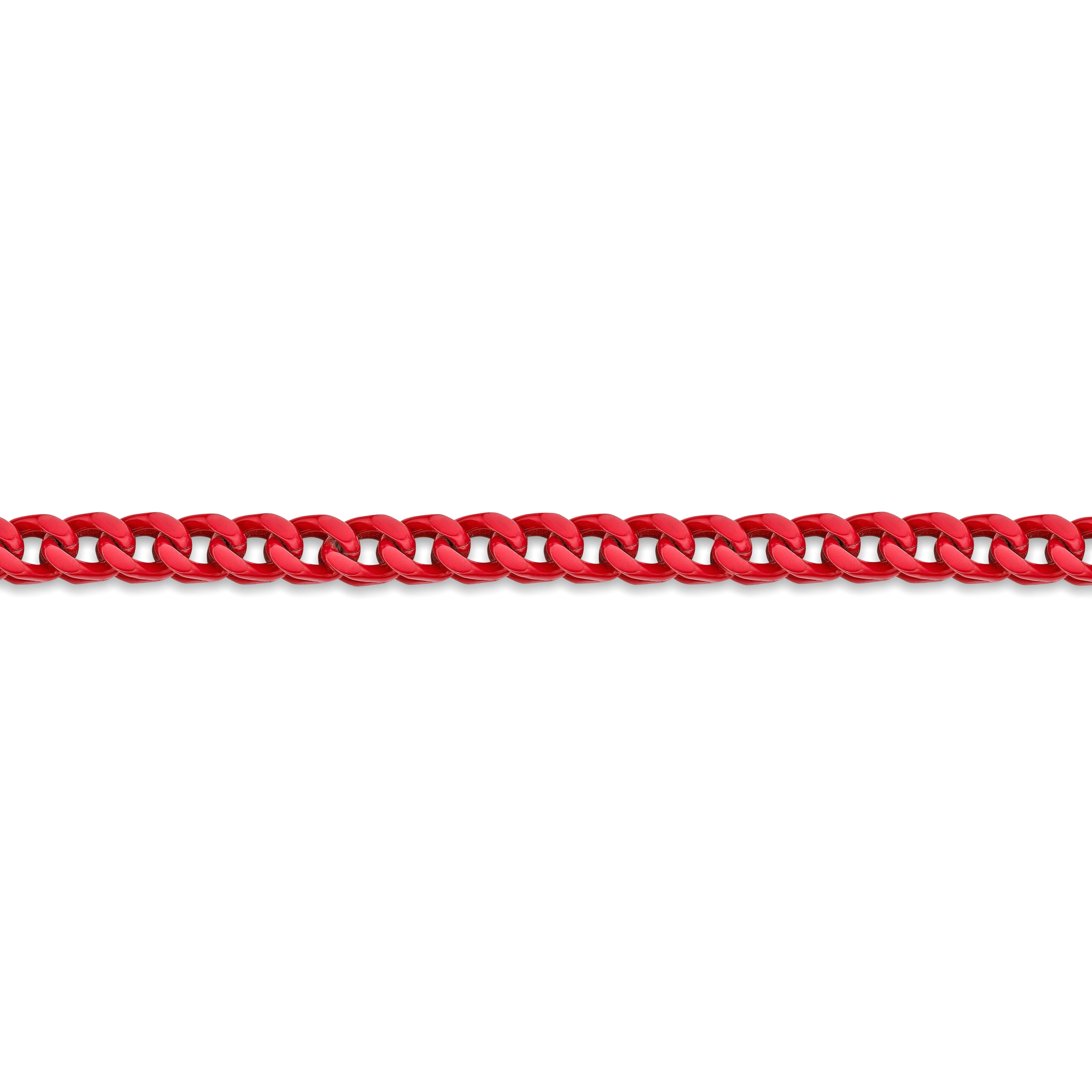 Metro Jewelry Stainless Steel Red Acrylic Thick Franco Chain Necklace for Men 5 mm Wide 26 Inches Lobster Claw