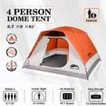 thumbnail image 2 of Carpa HAPPY TRAVEL con cúpula impermeable para 4 personas, 265 x 244 cm, 2 of 9