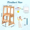 thumbnail image 4 of 4 in 1 Kitchen Toddler Step Stool, BueDeHai Wooden Learning Toddler Tower with Whiteboard and Safety Rail, Anti-Slip Protection for Kids 1.5 to 5 Years Old, Kitchen Counter Bathroom Sink, 4 of 8