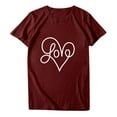 thumbnail image 3 of AOOCHASLY Valentine's Day Women's Tops, Fashion Women's Heart Print Graphic Cute Tee Shirt Funny T Shirt Tops, 3 of 7