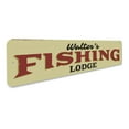 thumbnail image 3 of Fishing Lodge Name Novelty Sign, Metal Wall Decor - 4x18 inches, 3 of 4