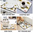 thumbnail image 4 of Washable Rubber Sunflower Cute Floral Dish Drying Mats for Kitchen Counter Home Large Coffee Bar Pad Accessories and Decor for Utensils Stemware 19.5''x12'', 4 of 6