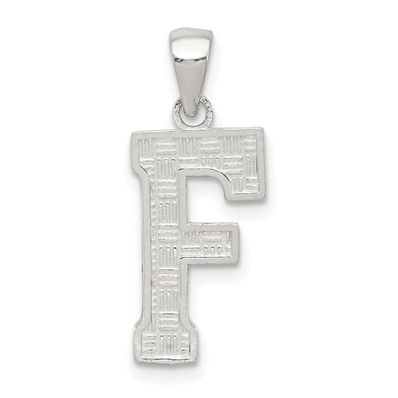 925 Sterling Silver Initial F Charm Pendant