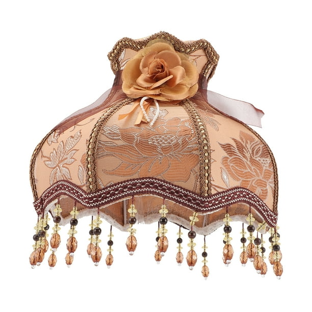Pantalla de lámpara de tela, cubierta de lámpara con borlas Retro, lámpara de mesa decorativa, cubierta de lámpara de noche
