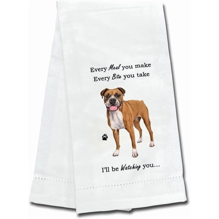 FRKSMD-Boxer Kitchen Towels - Soft Highly Absorbent - Gifts for Pet Lovers - Dish & Tea Towels - Reusable Quick Drying - 100% Natural Cotton