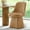 Cognac-Faux Leather, variant on Spruce & Spring Modern Upholstered Swivel Dining Chair with High Back and Conical Base, Single, Khaki Fabric