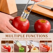 2Pcs Red Bell Pepper Seed Corer - Fruit Vegetable Stem Remover for Pepper Pineapple Pear Apple Tomato, 304 Stainless Steel Rust Resistant, Easy to Use & Clean Kitchen Gadgets Tool (1 Set)