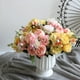 thumbnail image 3 of Ramo de flores artificiales de peonía de seda rosa, 30cm, 5 cabezas grandes, un capullo, flores falsas baratas para decoración de boda en casa indoo, 3 of 4