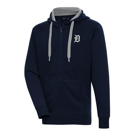 Men's Antigua Navy Detroit Tigers Metallic Victory Full-Zip Hoodie