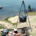 thumbnail image 2 of Trépied de Camping Feu de Camp Cuisson Four Hollandais Trépied Mini Réglable Gril Trépied Cuiseur Feu de Camp Support de Gril Trépied Ensemble de Grillade, 2 of 8