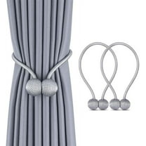 Magnetic Pearl Ball Curtain Buckles Curtain Tiebacks Backs Holdbacks Buckle Clips Curtain Rods 2PCS/lot,Off White