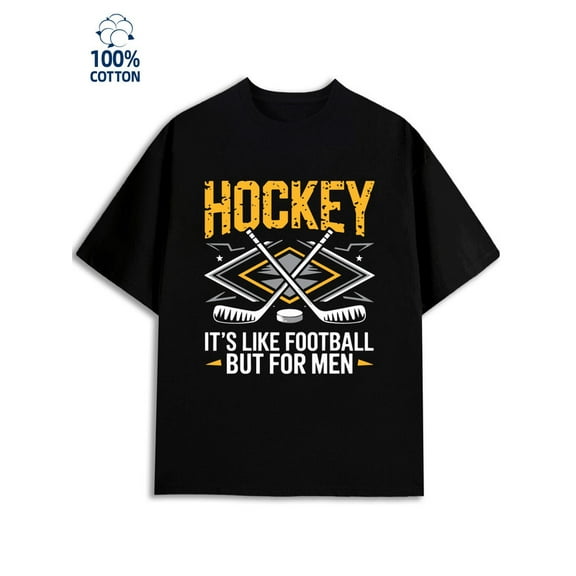 Hockey Tee men 180G 100% Cotton black Retro Unisex Shirt Crewneck tshirts Trendy Unisex Shirt Printed tshirts Classic Unisex Shirt Cotton tshirts Casual Unisex Shirt Graphic tshirts