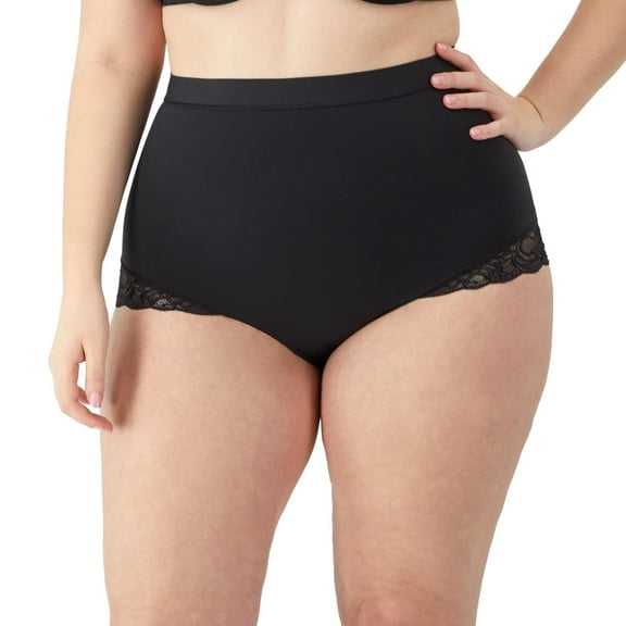 Women's Maidenform DMS099 Eco Lace Mid-Brief Panty (Black XL)